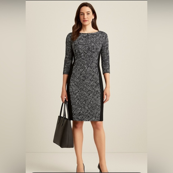 Ralph Lauren Dresses & Skirts - Lauren Ralph Lauren Quiet Luxury Black White Sheath Career Work Wedding Dress 14